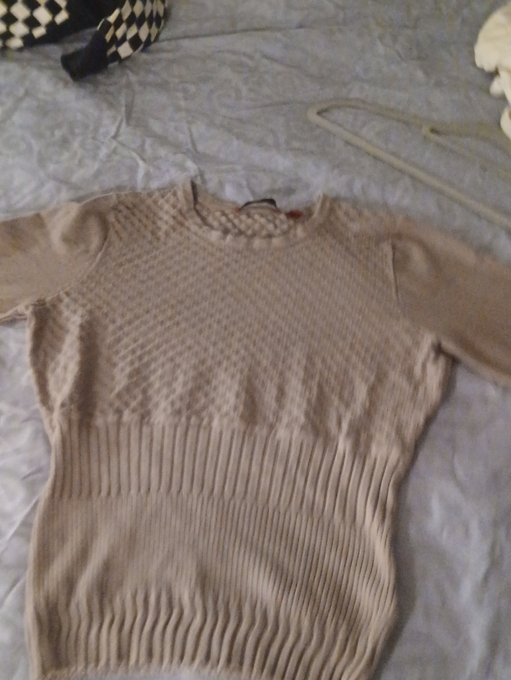 Neutral Beige Women's Textured Knit Sweater